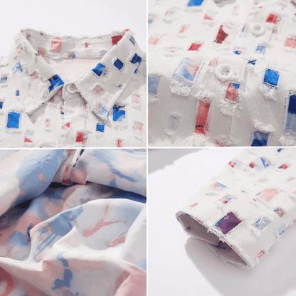 ALESSANDRO DENIM FRAYED SHIRT