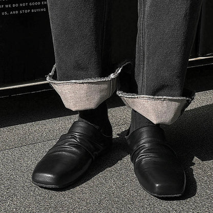 DRAPED LEATHER LOAFERS