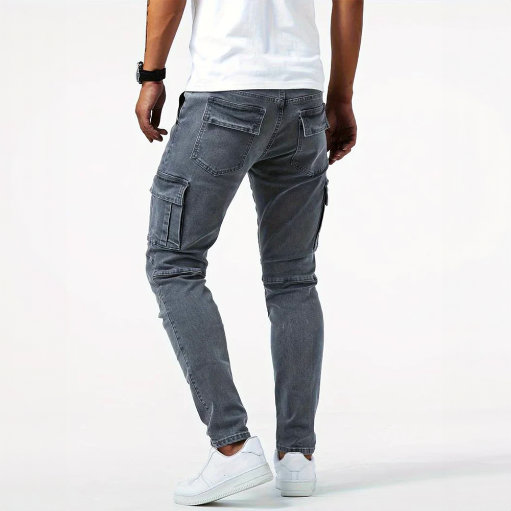 DENIM CARGO JEANS