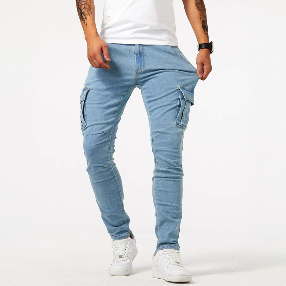 DENIM CARGO JEANS