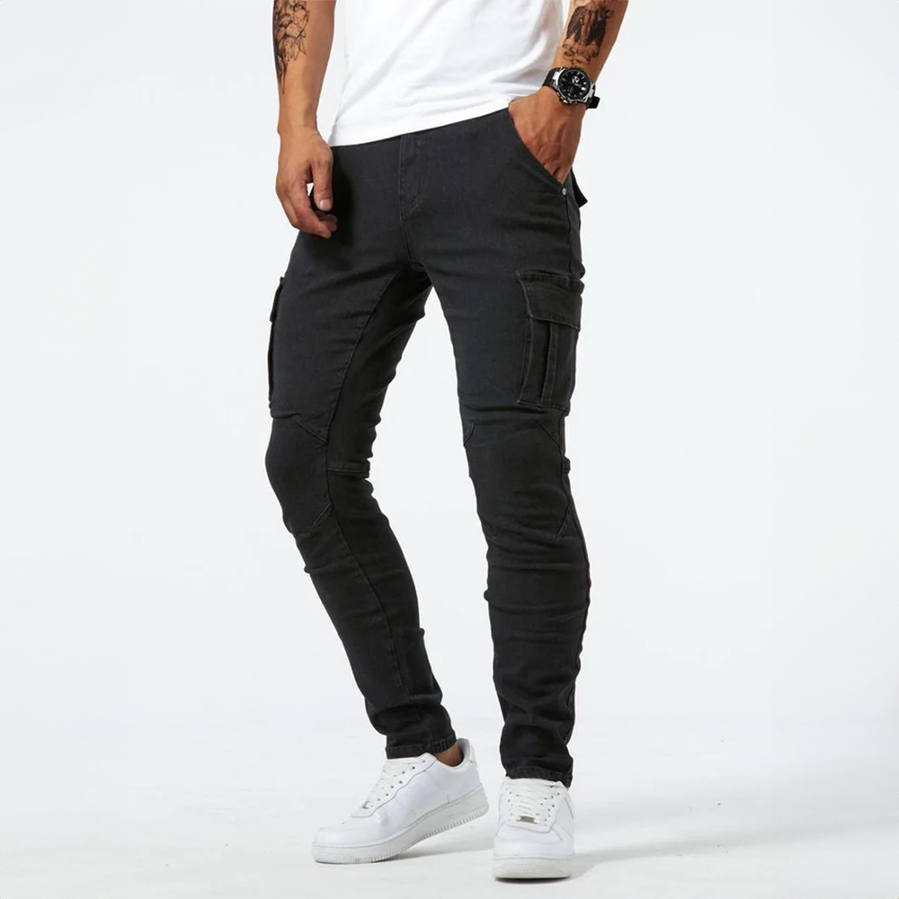 DENIM CARGO JEANS