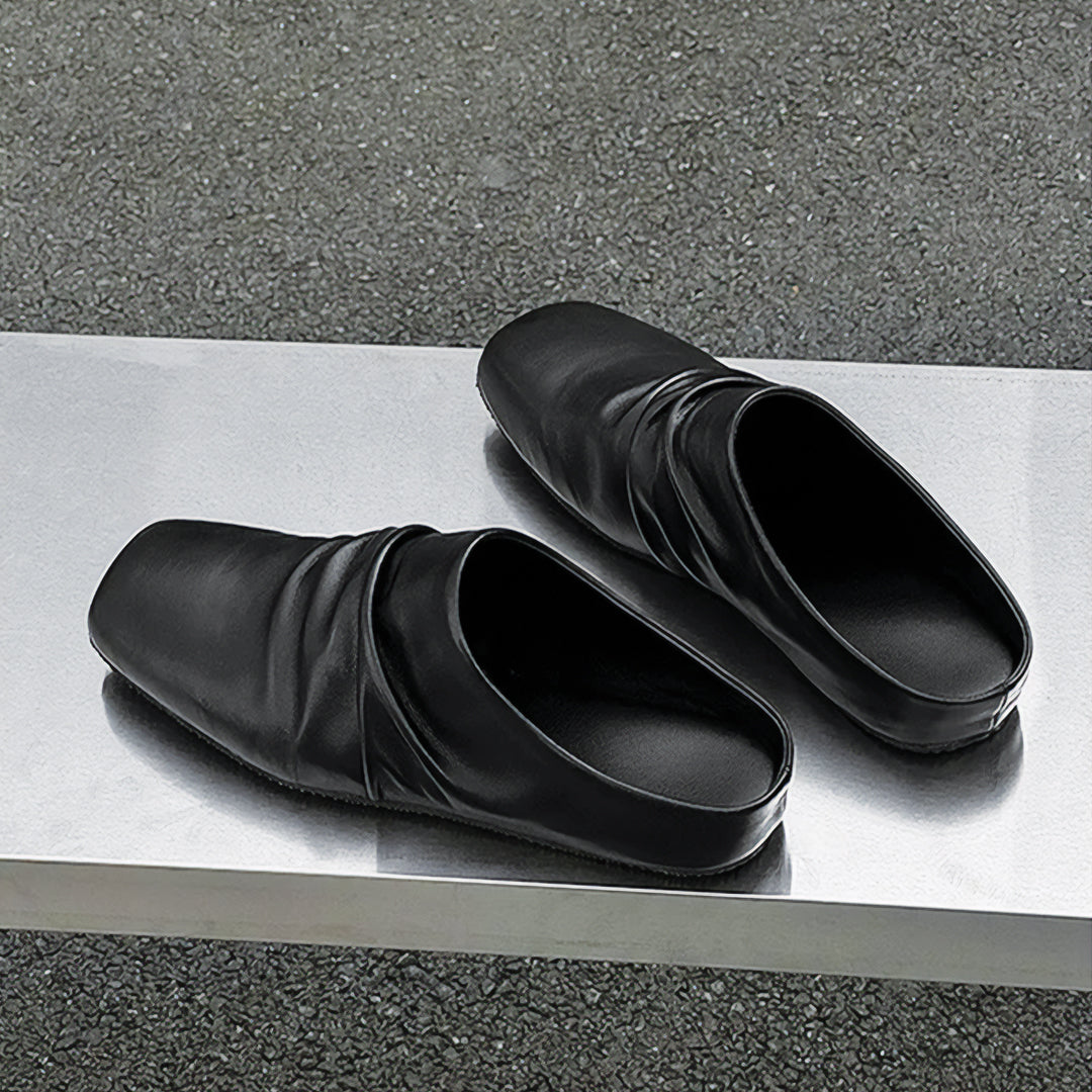 DRAPED LEATHER LOAFERS