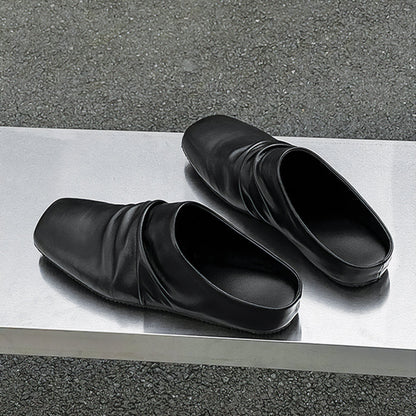 DRAPED LEATHER LOAFERS