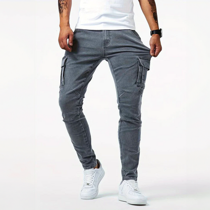 DENIM CARGO JEANS