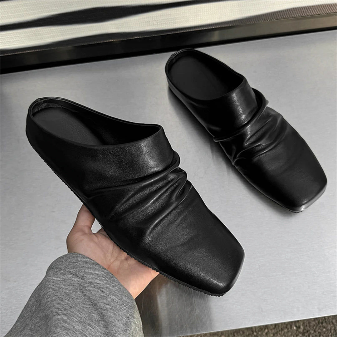 DRAPED LEATHER LOAFERS