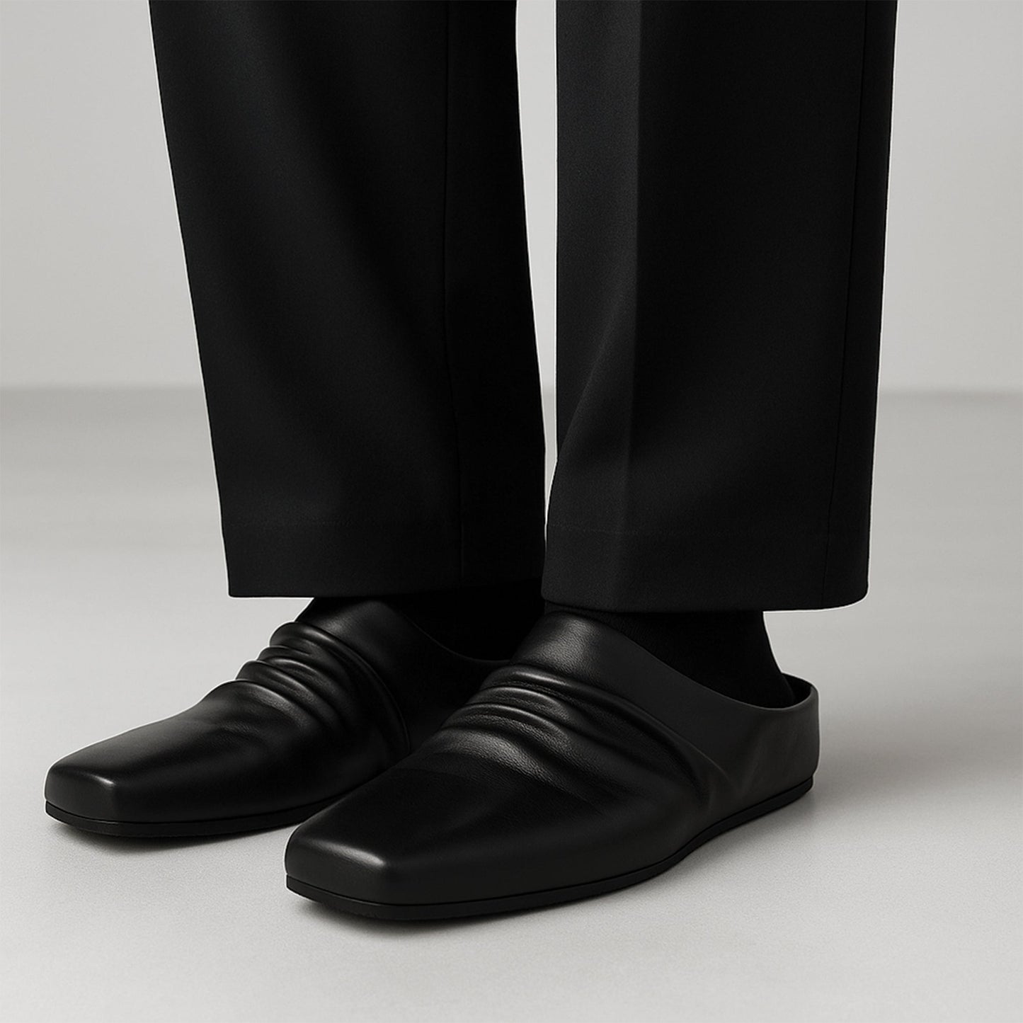 DRAPED LEATHER LOAFERS
