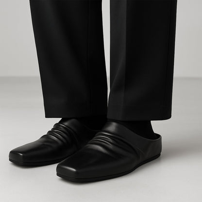 DRAPED LEATHER LOAFERS