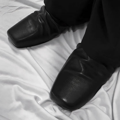 DRAPED LEATHER LOAFERS