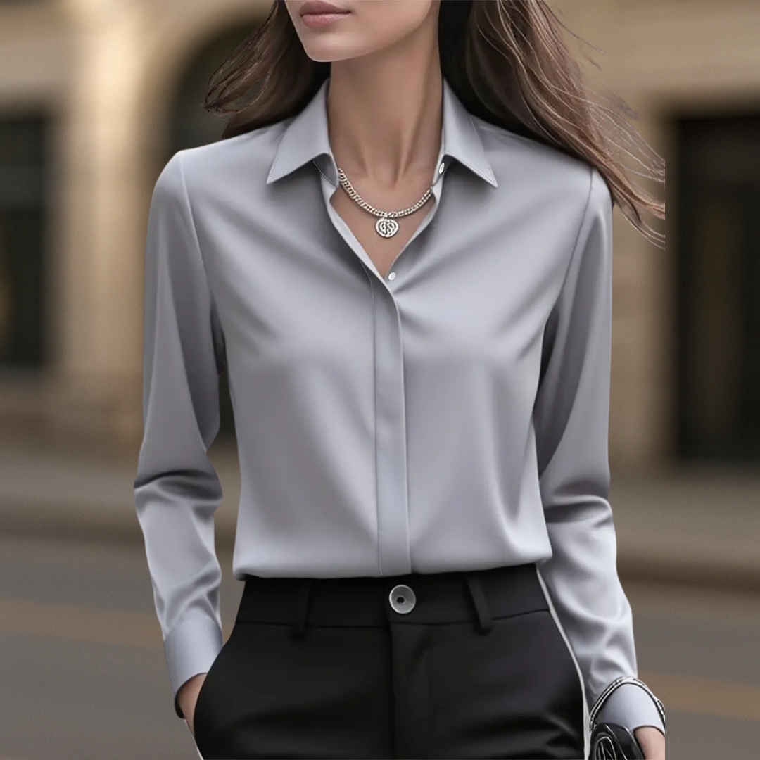 PARIS CHIC BUTTON-DOWN BLOUSE